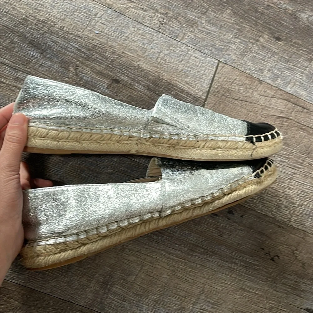 Sam Edelman Silver and Black Espadrilles